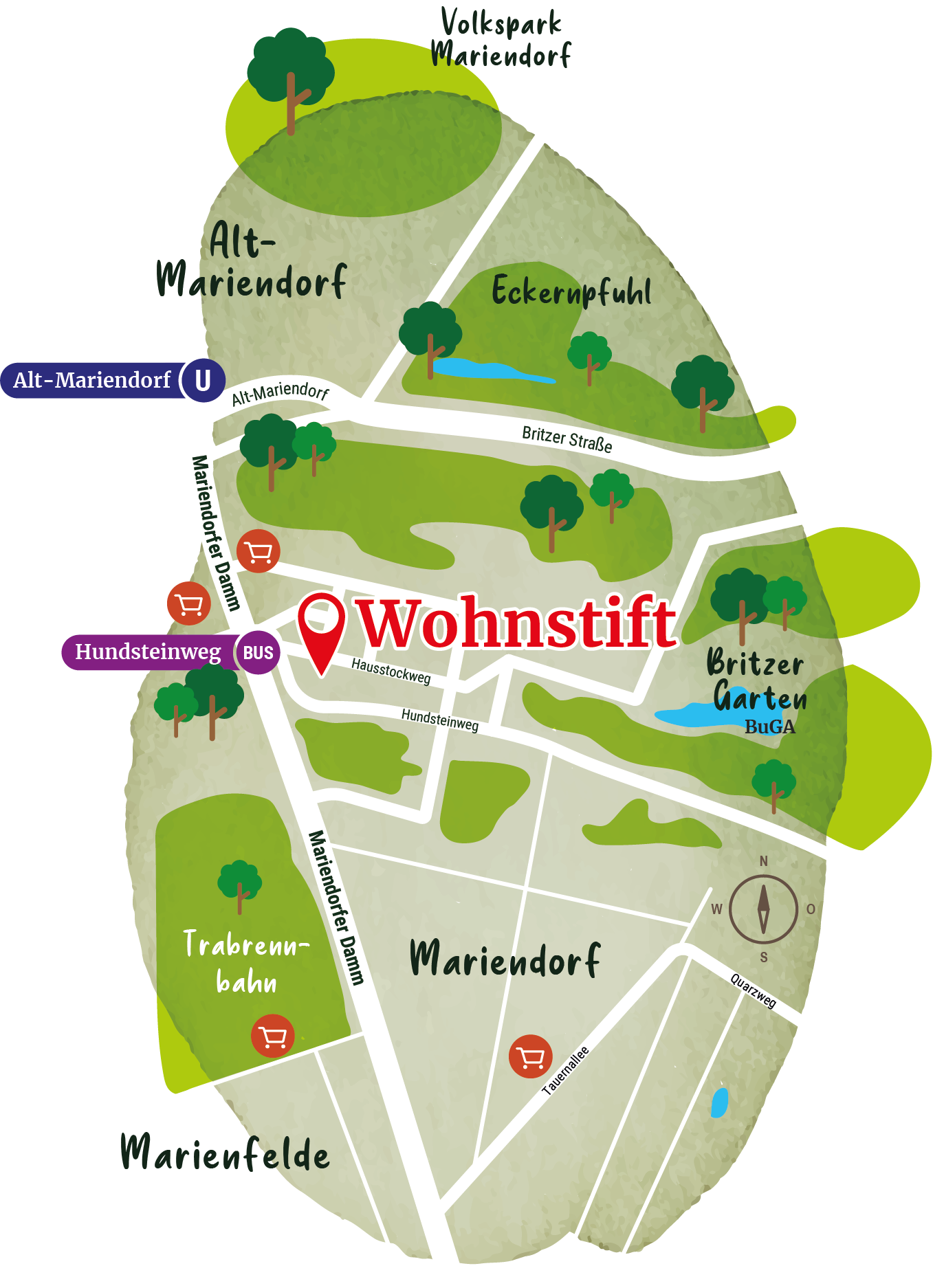 Lageplan des Wohnstift Otto Dibelius